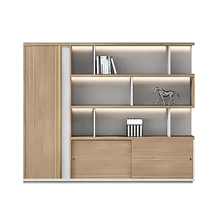 Walnut Executive Director Desk - L-Shaped Boss Desk and Cabinet Set - ANZHAP LBZ-004 Main picture 1