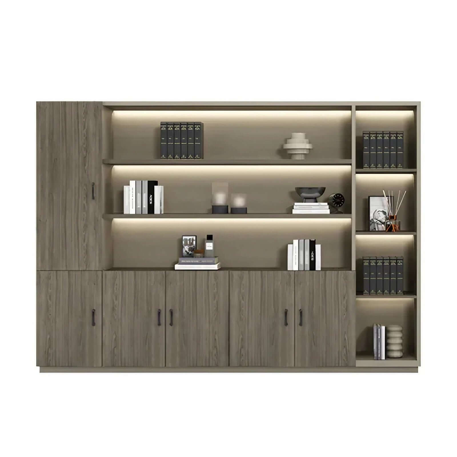 Walnut Executive Director Desk - L-Shaped Boss Desk and Cabinet Set - ANZHAP LBZ-004 Main picture 6