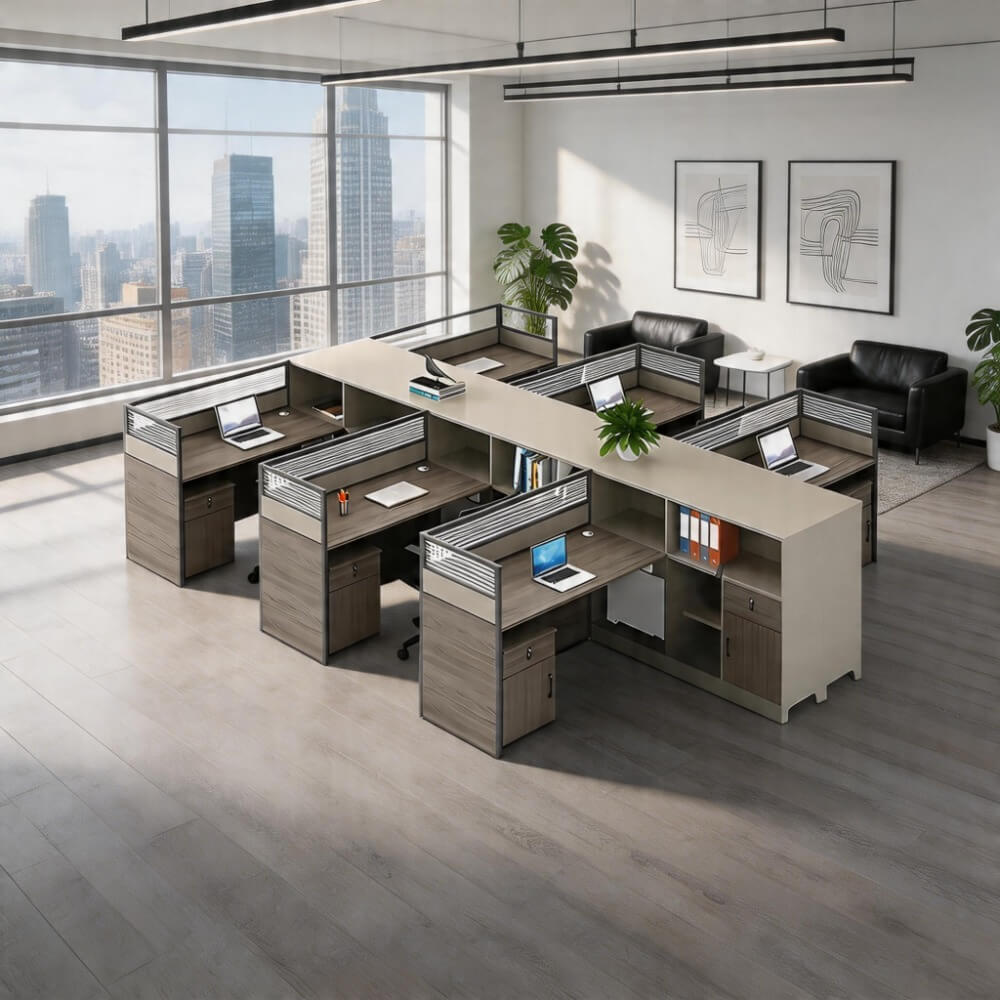 Wooden Office Desk with Drawers - Large Modern Computer Desk ANZHAP-BGZ-205-mainpictures1 2
